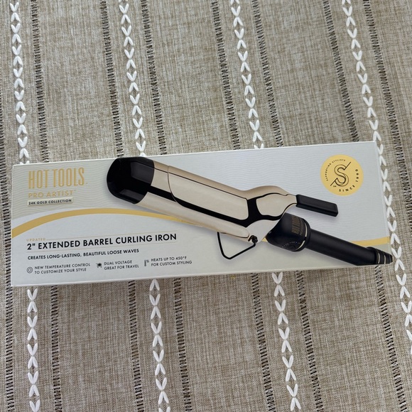 Hot Tools Pro 2” Extended Barrell Curling IronBlack and Gold